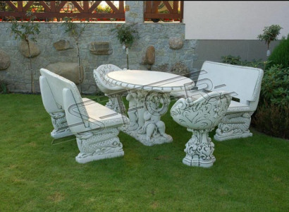 Stühle Stuhl Sessel Garten Möbel Thron Stein Figur Statue Antik Stil